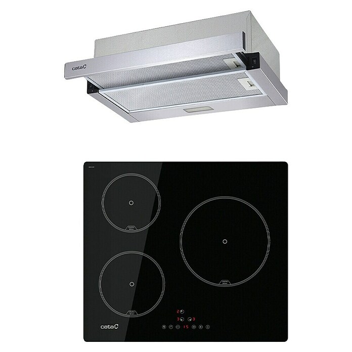 Cata Placa de cocción + campana extensible (L x An: 52 x 59 cm) | BAUHAUS