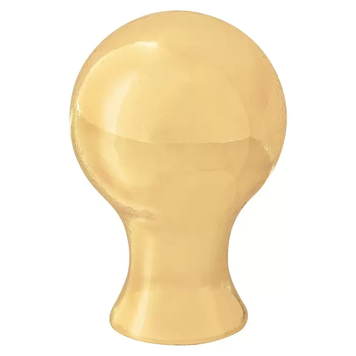 Walteco Möbelknopf Tiber - Durchmesser: 21 mm, Sonstige, Vermessingt - Transparenter goldener Glasgegenstand mit bauchigem Oberteil und ausgestelltem Boden.