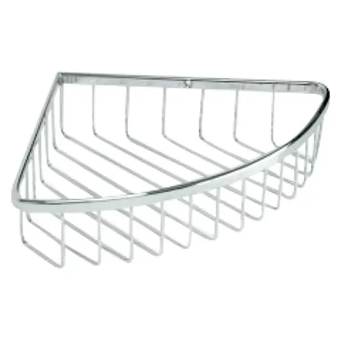 Tatay Cesta de baño angular Krom - L x An x Al: 20 x 20 x 5 cm, Cromo - Estante de esquina de metal cromado. El estante tiene una estructura de alambre y es perfecto para la ducha o el baño.
