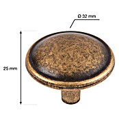 Walteco Meubelknop Mali (Diameter: 32 mm, Overige, Messing antiek) | BAUHAUS