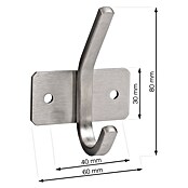 Walteco Jashaak (l x b x h: 60 x 53 x 44 mm, Aantal haken: 1 st., Metaal-look) | BAUHAUS