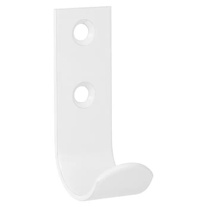 Walteco Garderobenhaken Haken A1 - L x B x H: 60 x 20,2 x 30,5 mm, Anzahl Haken: 1 Stk., Weiß - Weißer Haken mit zwei vorgebohrten Löchern zur Befestigung.