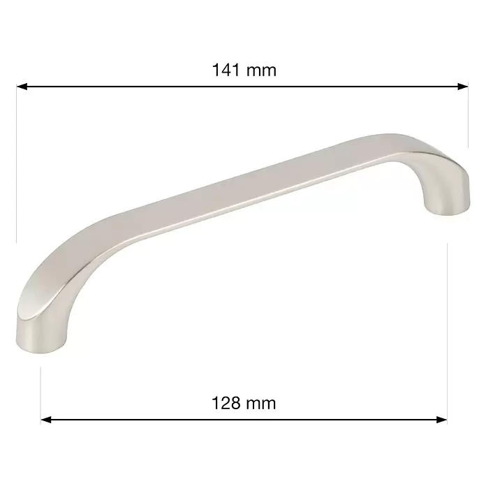 Walteco Möbelgriff Galileo - Lochabstand: 128 mm, Sonstige, Edelstahl-Optik - Gebürsteter Metallschrankgriff mit 128 mm Lochabstand und 141 mm Gesamtlänge.