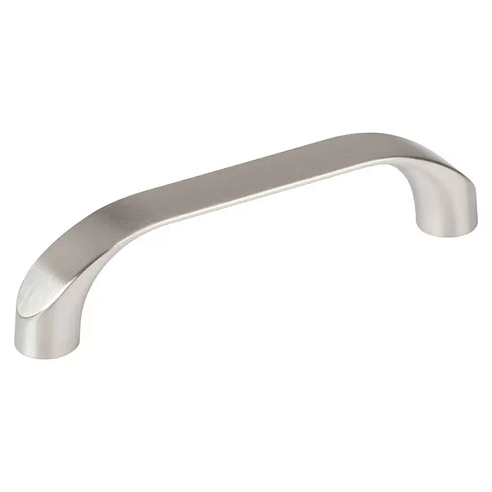 Walteco Möbelgriff Galileo - Lochabstand: 96 mm, Sonstige, Edelstahl-Optik - Gebürsteter, silberner, gebogener Schrankgriff.
