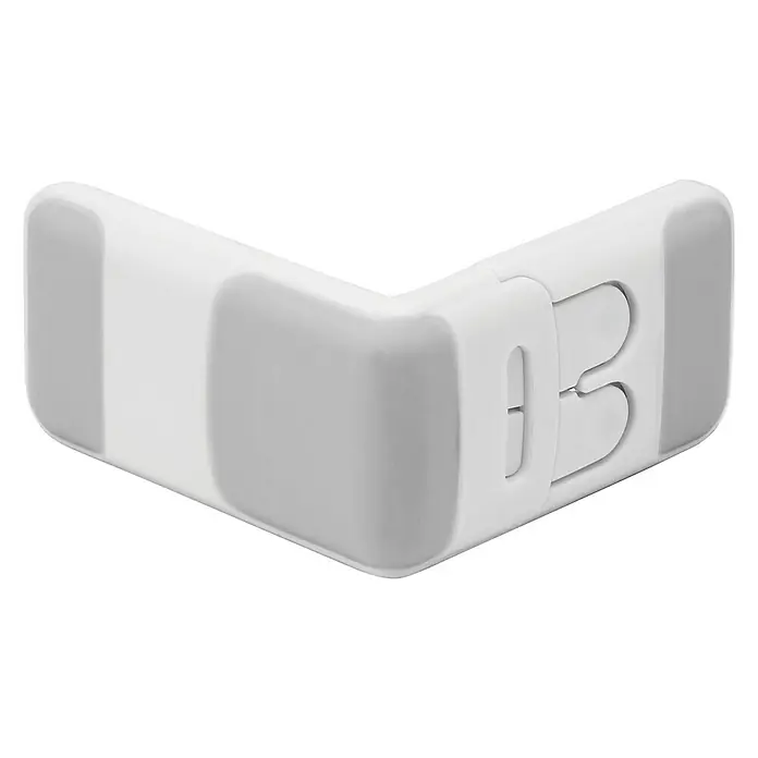 Inofix Cierre para muebles 5103-2- - Blanco/gris, Tipo de montaje: Pegado - Protector de esquinas de seguridad infantil. Protege a los niños de lesiones en los bordes y esquinas afiladas de los muebles.