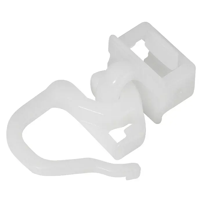 Expo Ambiente Klickgleiter Multitrack - Weiß, Geeignet für: 32 x 11 mm Profil, 20 Stk. - Weißer Kunststoff-Gardinenhaken mit drehbarem Design zur einfachen Anbringung an Gardinenstangen. Robuster und langlebiger Clip für Fensterdekorationen.