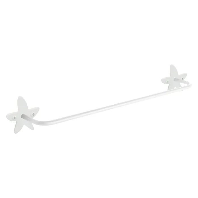 CM Baños Miró B Toallero de barra - 1 brazo, Blanco - Barra de toalla blanca con detalles de estrellas para un baño infantil, que proporciona almacenamiento práctico con un toque decorativo.