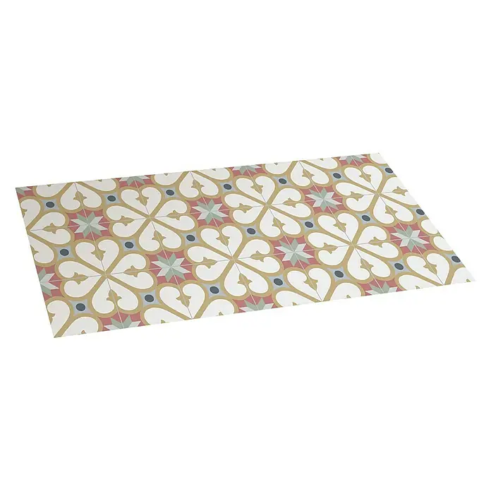 Alfombra de vinilo Croma BCN - Multicolor, 110 x 50 cm - Una alfombra decorativa con un estampado floral en varios colores, que añade un toque de estilo a cualquier estancia.