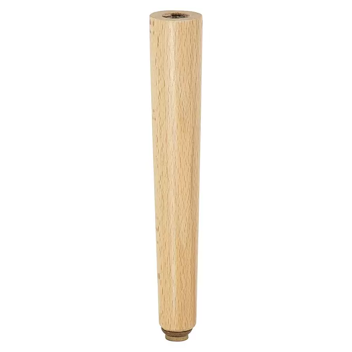 Wagner System Möbelfuß - Ø x H: 35 x 210 mm, Holz - Helles Naturholz Möbelbein mit konisch zulaufender zylindrischer Form.