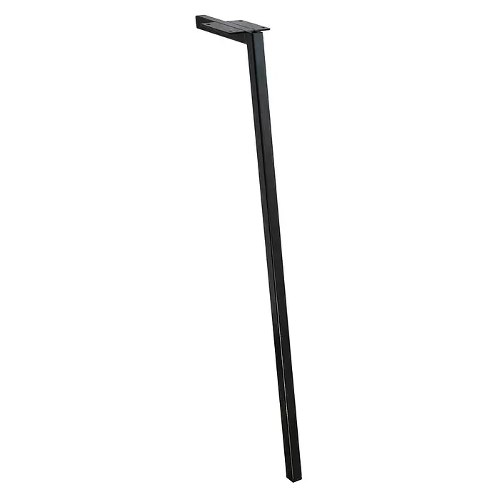 Wagner System Möbelfuß - L x B x H: 20 x 20 x 710 mm, Stahl - Schwarzes Metall-Tischbein mit Montageplatte.