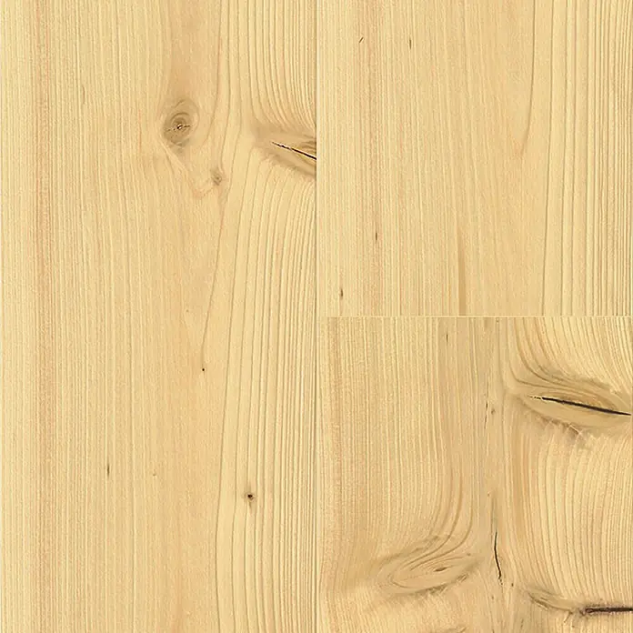 Living by Haro Parkett - Tanne, Landhausdiele, 2.200 x 180 x 13,5 mm - Helles Holzparkett mit deutlichen Maserungen und Astlöchern. Die Oberfläche des Holzbodens ist natürlich und warm.