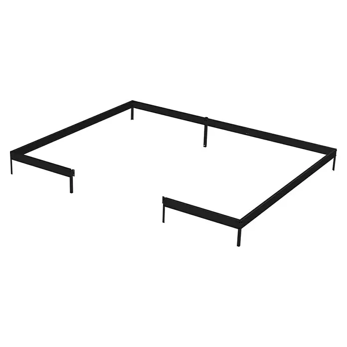 Juliana Gewächshaus-Fundament - Passend für: Juliana Gewächshaus Jubii 60 mit 10,9 m² - Schwarzes Metallbettgestell mit Stützbeinen.