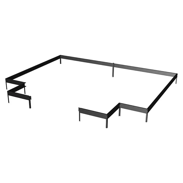 Juliana Gewächshaus Orangerie - Außenmaß inkl. Dachüberstand (B x T): 439 x 296 cm, Material Seitenwand: Glas, 3 mm, Anthrazit - Dunkelgraues, modulares Metallgestell für ein Hochbeet mit Stützbeinen.