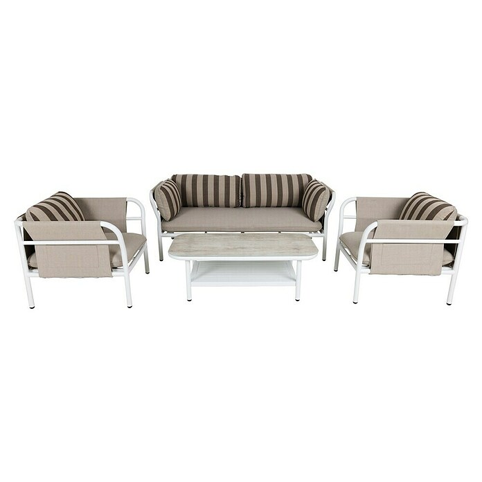 Kactus republic Conjunto de muebles Montecarlo (4 pzs., Aluminio, Blanco) | BAUHAUS