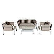 Kactus republic Conjunto de muebles Montecarlo (4 pzs., Aluminio, Blanco) | BAUHAUS