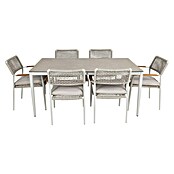 Kactus republic Conjunto de muebles Morea (7 pzs., Aluminio/Cuerda, Perla) | BAUHAUS