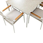 Kactus republic Conjunto de muebles Morea (7 pzs., Aluminio/Cuerda, Perla) | BAUHAUS