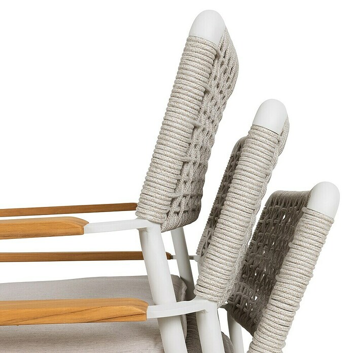 Kactus republic Conjunto de muebles Morea (7 pzs., Aluminio/Cuerda, Perla) | BAUHAUS