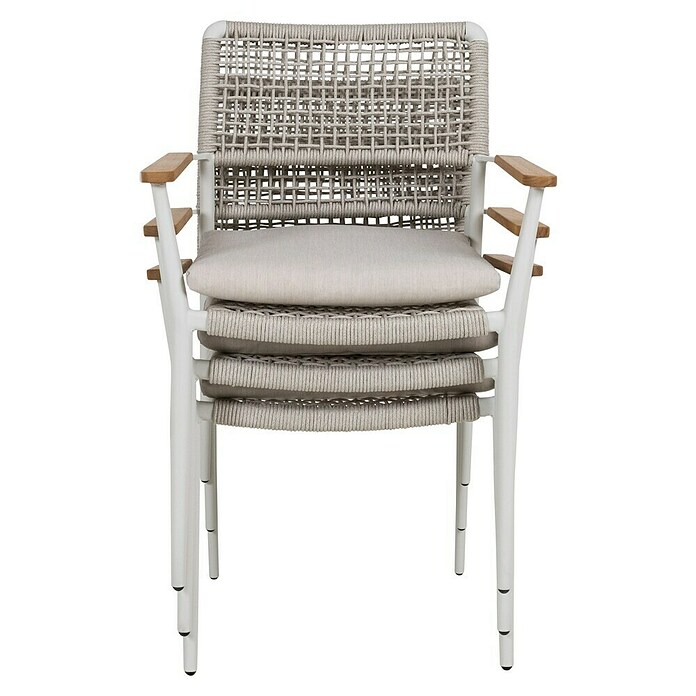 Kactus republic Conjunto de muebles Morea (7 pzs., Aluminio/Cuerda, Perla) | BAUHAUS