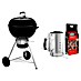 Weber Barbacoa redonda con tapa Original Kettle E-5730 + Chimenea de encendido Rapidfire 