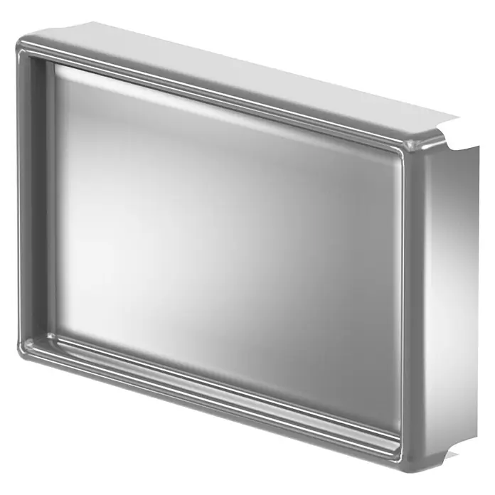 Sarei Piccolo Ablauf-Set - Nennweite: 70 mm, Aluminium, Silber, Eckig - Nahaufnahme einer verchromten Metallabdeckung mit glänzender Oberfläche und abgerundeten Kanten, die ein modernes Erscheinungsbild vermittelt.