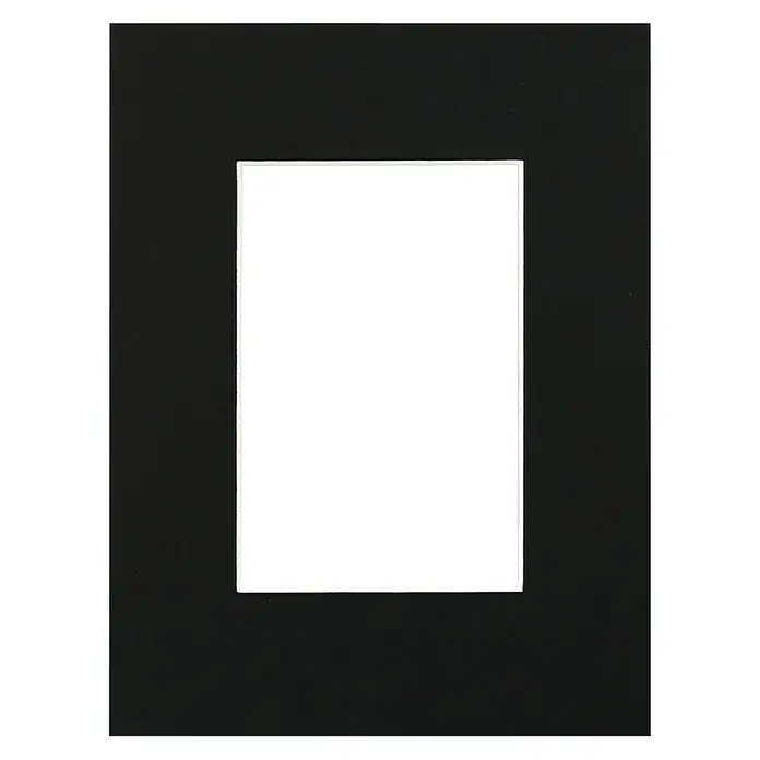 Nielsen Passepartout White Core - Schwarz, Bildformat: 10 x 15 cm, L x B: 18 x 24 cm - Schwarze Passepartout-Maske mit weißem Kern. Idealer Bilderrahmen-Einsatz für Fotos, Drucke oder Kunstwerke.