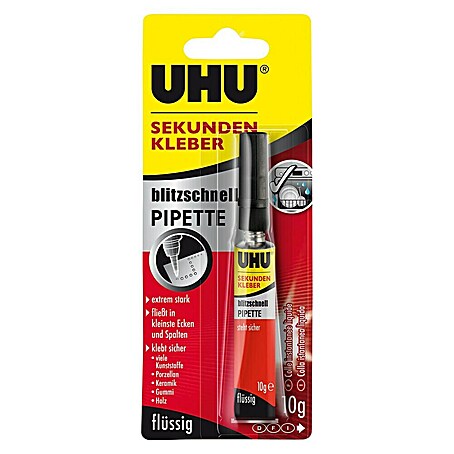 UHU Sekundenkleber Blitzschnell (10 g, Flüssig, Tube)