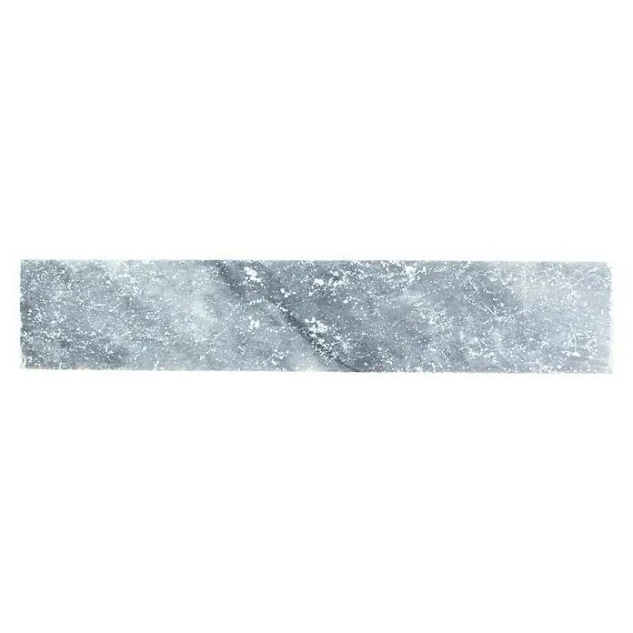 Sockelfliese Bardiglio SO 40470 - 7 x 40,6 cm, Grau, Matt - Graue, rechteckige Marmorfliese mit feinen weißen Sprenkeln, ideal für stilvolle Wand- oder Bodengestaltung.