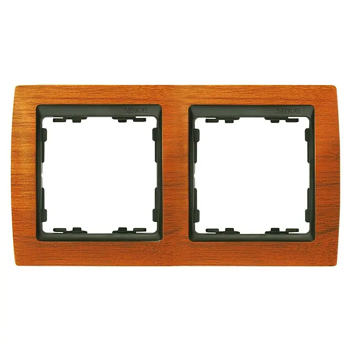 Simon 82 Marco Nature - Cerezo, Modelo de mecanismos: x 2, Plástico, Colocar - Un marco doble de aspecto madera para interruptores y enchufes. El marco Simon proporciona un complemento elegante y natural a cualquier pared.