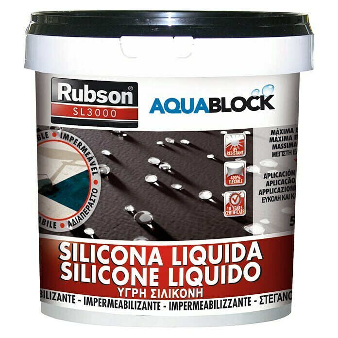 Rubson Silicona líquida Aquablock SL3000 (Negro, 5 kg)
