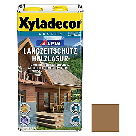 Xyladecor Holzlasur Alpin (Eiche, 5 l, Seidenglänzend)