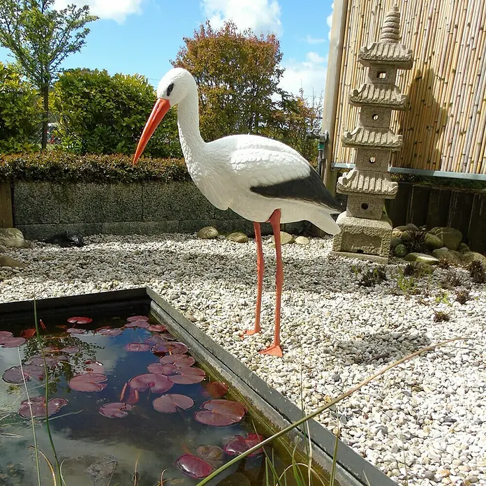 Ubbink Dekofigur Storch - 26 x 66 x 87 cm, Kunststoff - Dekorative Storchenfigur aus Kunststoff, ideal für Garten oder Teich, mit feinen Details und lebensechter Farbgebung.