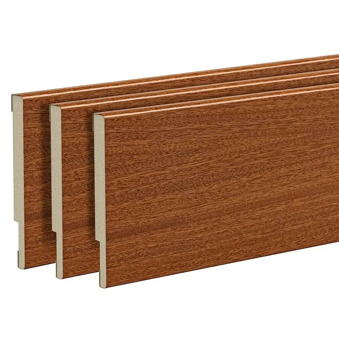 Dimara Recrecido High - 6 x 220 cm, Sapelly, 3 ud. - Zócalos apilados con aspecto de madera, ideales para acabados elegantes de suelos y decoración de paredes.