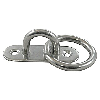 Marinetech Mastplatte Mit Ring (Ausstattung: Ring, L x B: 60 x 20 mm, Edelstahl, Stahlsorte: A2)