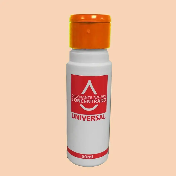 Colorante Concentrado universal - Naranja, 60 ml - Un frasco de 60 ml de concentrado de tinte universal con tapa naranja, ideal para mezclar colores para diversas aplicaciones.