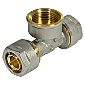 Schraub-T-Stück (Durchmesser: 2 x 20 mm, Innengewinde: ½″, Vernickelt)