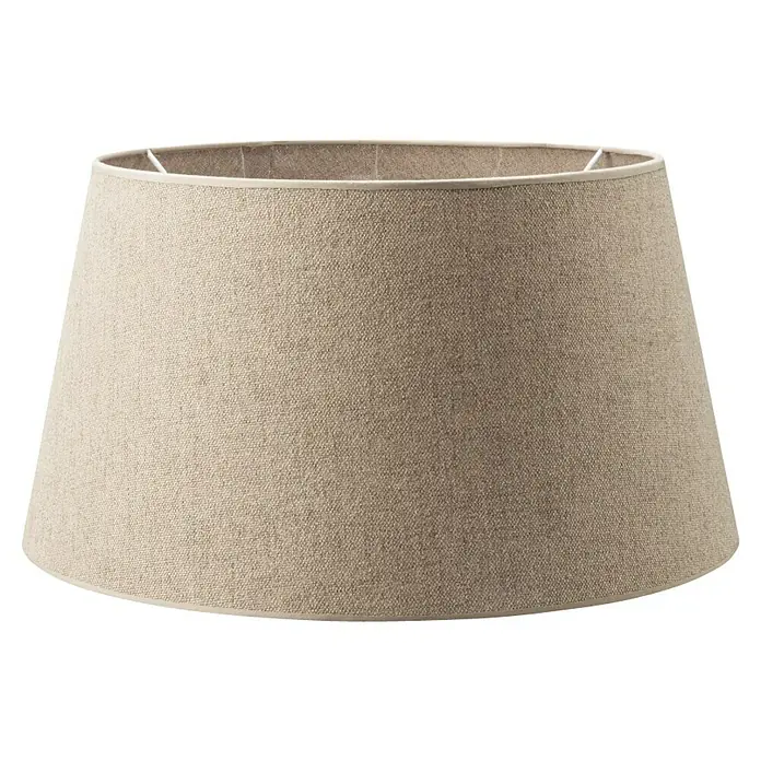 Home Sweet Home Lampenschirm Melrose - Ø x H: 35 x 19 cm, Taupe, Stoff, Rund - Nahaufnahme eines beigen Lampenschirms mit einem Textilbezug, der sich ideal für eine stimmungsvolle Beleuchtung eignet.