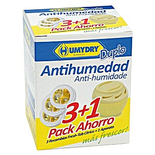 Humydry Pack de recambios para el deshumidificador 3+1  (Limón, 3 ud.)
