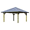 Karibu Pavillon Holm 1 (431 x 431 cm, Schiefergrau, Natur)
