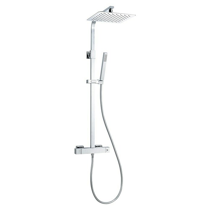 Camargue Hoofddoucheset Glymur (Met thermostaatkraan, In hoogte verstelbaar: 78 - 114 cm, Verchroomd)