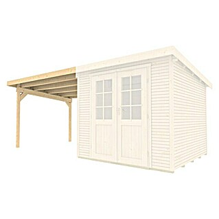 Weka Gerätehaus-Anbau (Außenbreite inkl. Dachüberstand: 312 cm, Außentiefe inkl. Dachüberstand: 286 cm, Holz, Natur, Passend für: Weka Gartenhaus wekaLine Gr. 1 & Gr. 2)