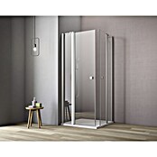 GEO Hit Eckdusche (90 x 100 x 202,2 cm, Unbeschichtet, Stärke: 6 mm, Silber)