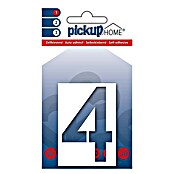 Pickup 3D Home Huisnummer (Hoogte: 6 cm, Motief: 4, Wit, Kunststof, Zelfklevend)