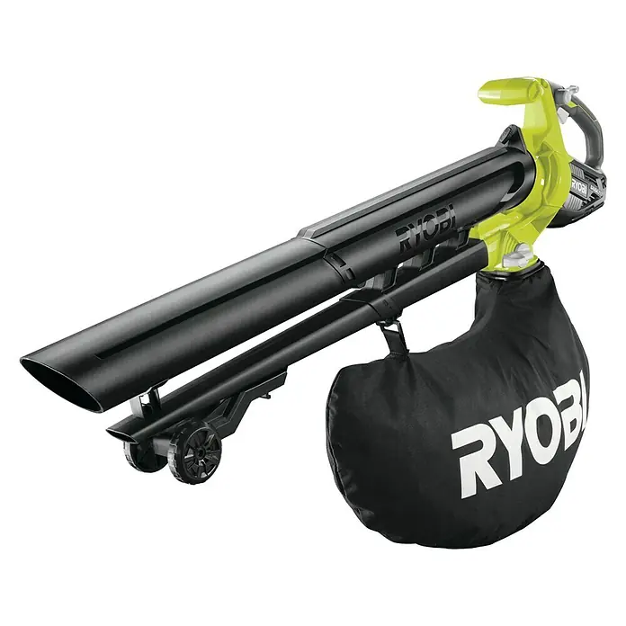 Ryobi ONE+ Akku-Laubsauger OBV18 - 18 V, Ohne Akku, Blasgeschwindigkeit: 201 km/h - Ein Ryobi Laubbläser/Sauger mit Rollen und Fangsack zum einfachen Entfernen von Laub und Gartenabfällen.