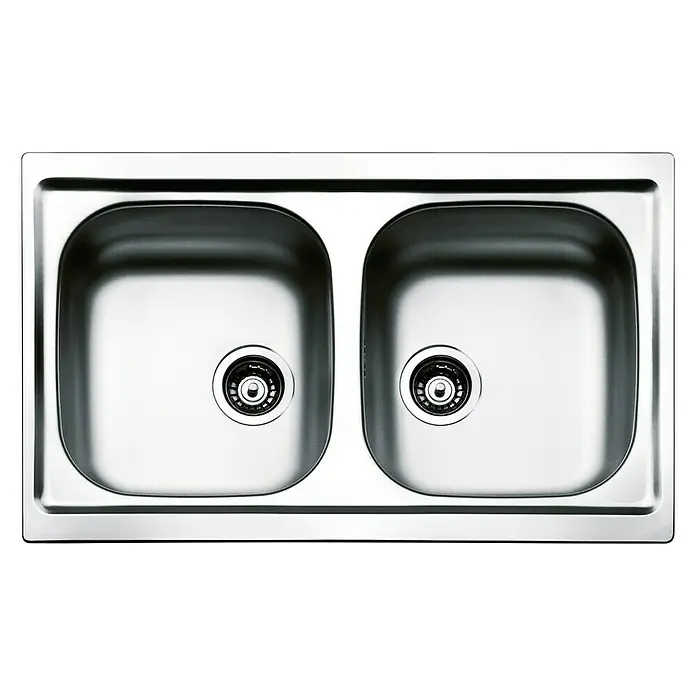 Smeg Fregadero encastrable LYP792 - 50 x 79 cm, Acero inoxidable - Fregadero doble de acero inoxidable para la cocina moderna. El producto cuenta con dos cubetas espaciosas con desagües integrados.