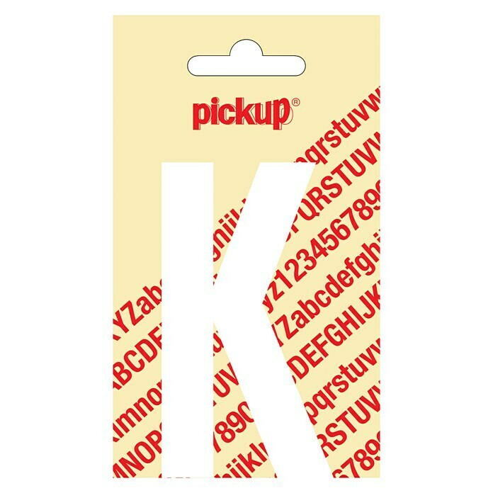 Pickup Etiqueta adhesiva (Motivo: K, Blanco, Altura: 90 mm)