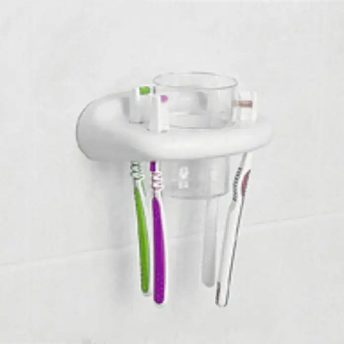 Tatay Portacepillos - Plástico, Blanco - Soporte para cepillos de dientes con varios cepillos de dientes. Práctico para guardar los cepillos de dientes en el baño.