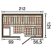 Weka Infrarot-Sauna-Kombikabine Uppsala (Therm-Flächenstrahler + 3,6 kW Bio-Saunaofen, 121 x 212 x 199 cm)