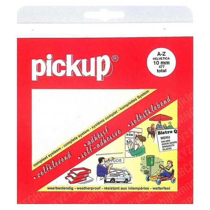 Pickup Aufkleber (477 x Buchstabenaufkleber, Weiß, Höhe: 10 mm)