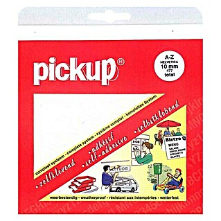 Pickup Etiqueta adhesiva (Letras, Blanco, Altura: 10 mm)